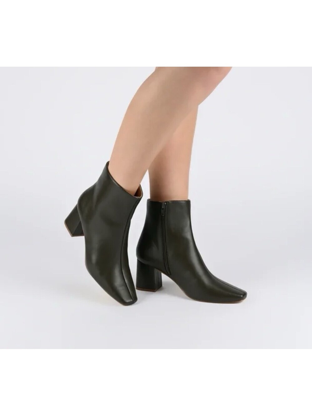 Journee Collection Haylinn Boots Women's US 6 Green Block Heel Booties Eby3511